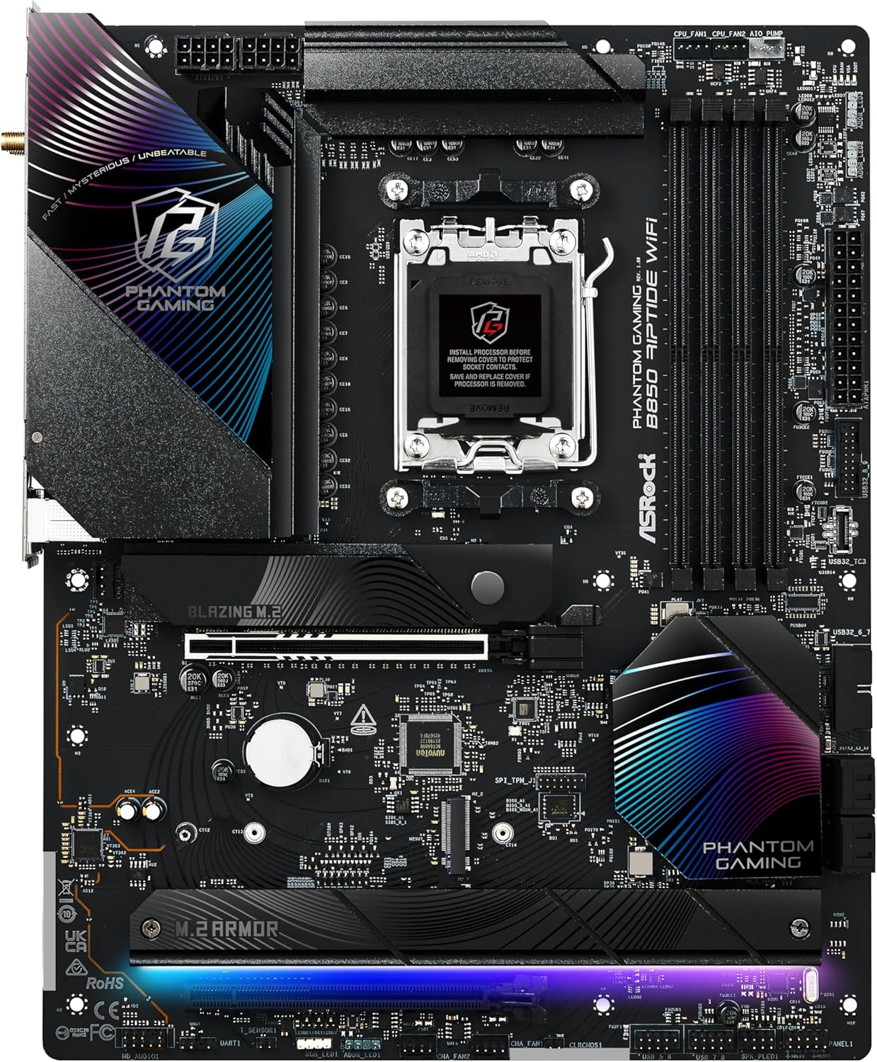 Материнская плата ASRock Phantom Gaming B850 Riptide WiFi (AMD Socket AM5 Ryzen 9000)