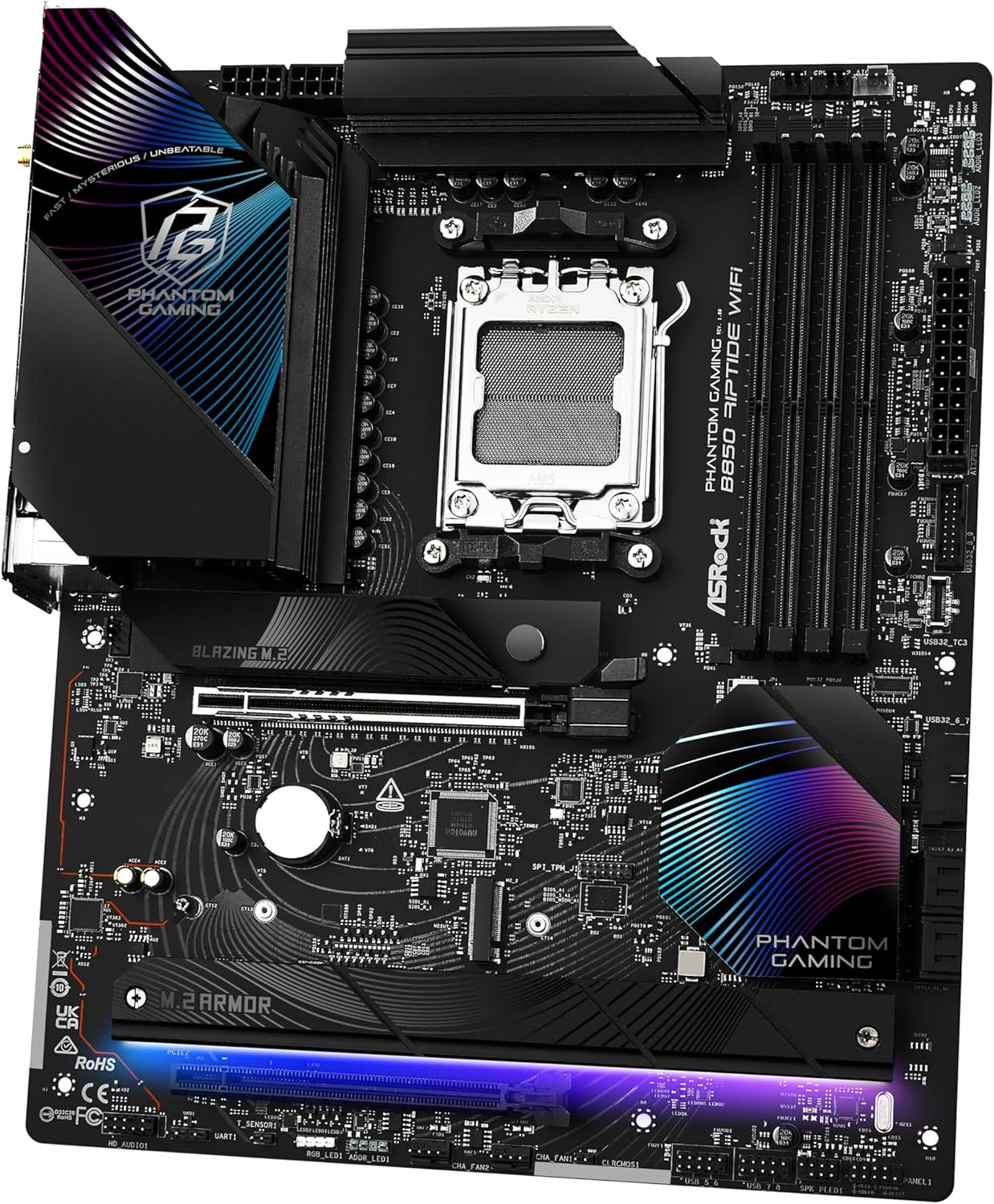 Материнская плата ASRock Phantom Gaming B850 Riptide WiFi (AMD Socket AM5 Ryzen 9000)