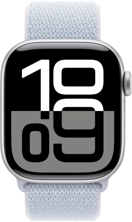 Часы Apple Watch Series 10 42mm Aluminium Case Silver with Blue Cloud Sport Loop (MWWD3)
