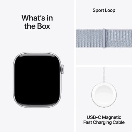 Часы Apple Watch Series 10 42mm Aluminium Case Silver with Blue Cloud Sport Loop (MWWD3)